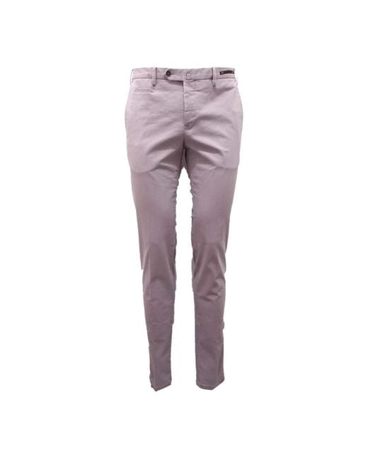 PT01 Broeken ,Paars ,Katoen Super Slim Fit Stretch Broek in het Purple voor heren