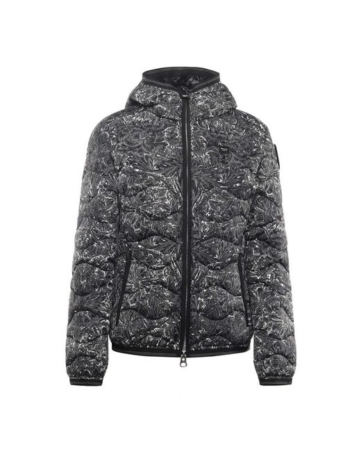 Blauer Jassen ,Zwart ,Nylon Geprinte Nylon Jas in het Gray