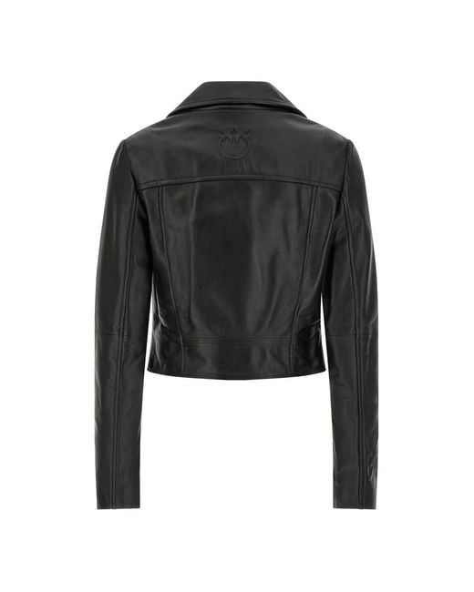 Pinko Black Leather Jackets