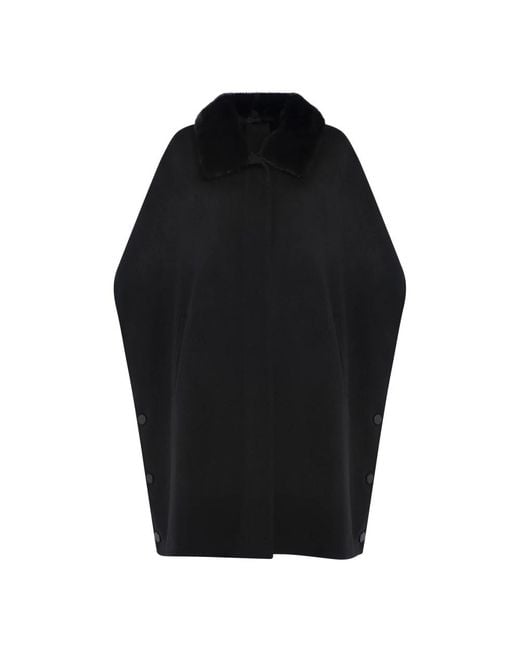 Yves Salomon Black Single-Breasted Coats