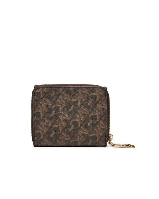 Mini portafoglio empire logo di Michael Kors in Brown