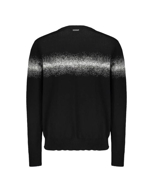 Herno Black Round-Neck Knitwear for men