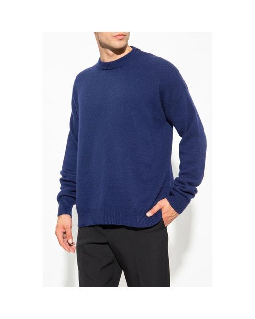 Jil Sander Blue Round-Neck Knitwear for men