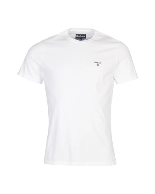 Barbour Tops ,Wit ,Katoen Essential Sports T-Shirt in het White voor heren