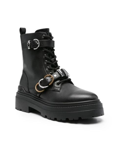 Pinko Black Lace-Up Boots