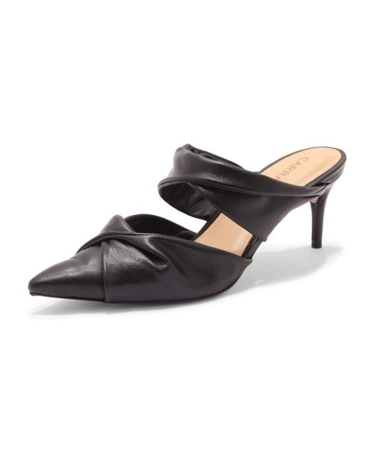 Carrano Black Heeled Mules