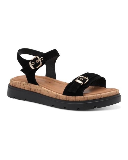 Tamaris Black Flat Sandals