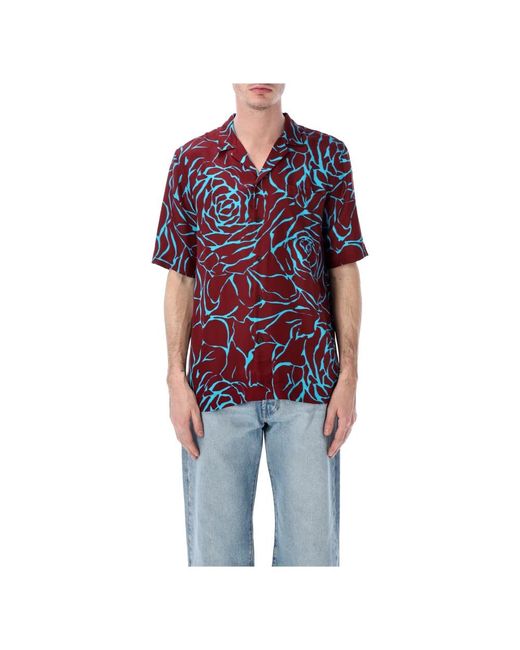 Dries Van Noten Blue Short Sleeve Shirts for men
