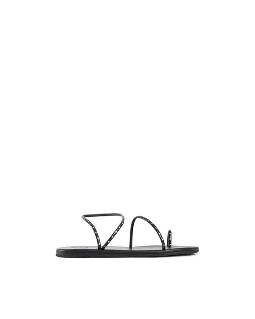 Ancient Greek Sandals Black Flat Sandals