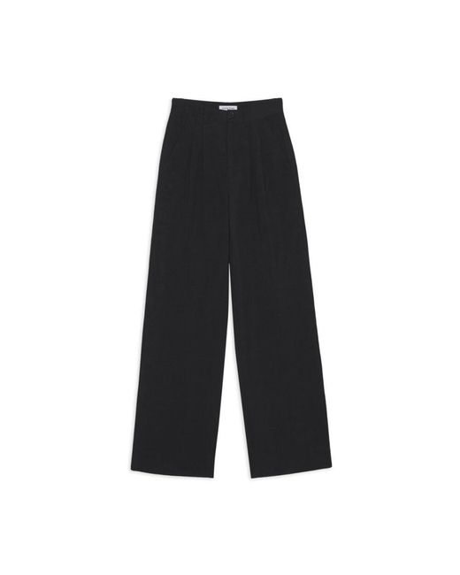Anine Bing Black Schwarze Leinenmischungshose