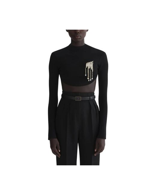 Long Sleeve Tops Mugler en coloris Black