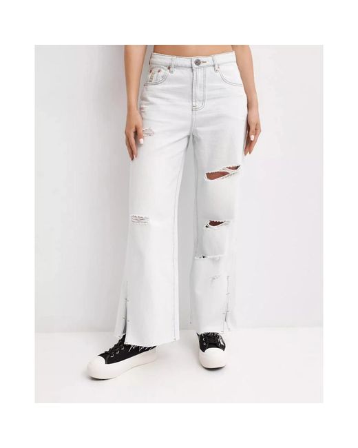 One Teaspoon Gray Straight Fit Jeans
