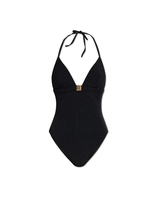 Balmain Badpak Met Monogramprint in het Black