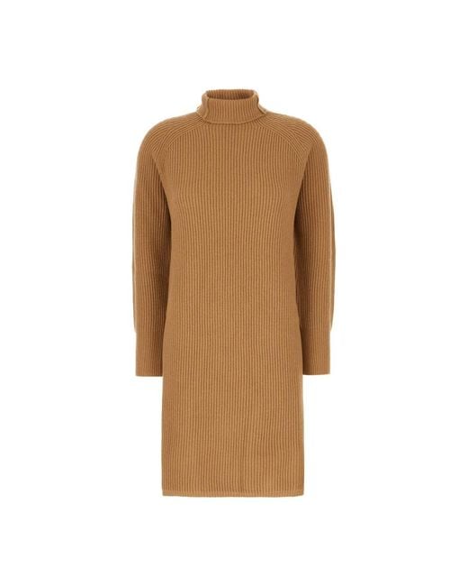 Max Mara Brown Knitted Dresses