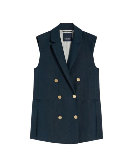 Weekend by Maxmara Blue Waistcoats