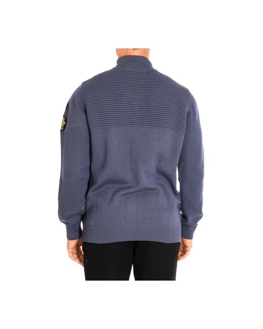 La Martina Hoodies & Sweatvesten ,Grijs ,Katoen Sweatshirt Met Ritssluiting in het Blue voor heren