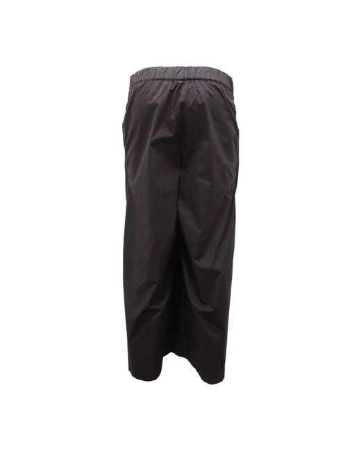 Woolrich Black Weite Schwarze Baumwoll-Palazzo-Hose