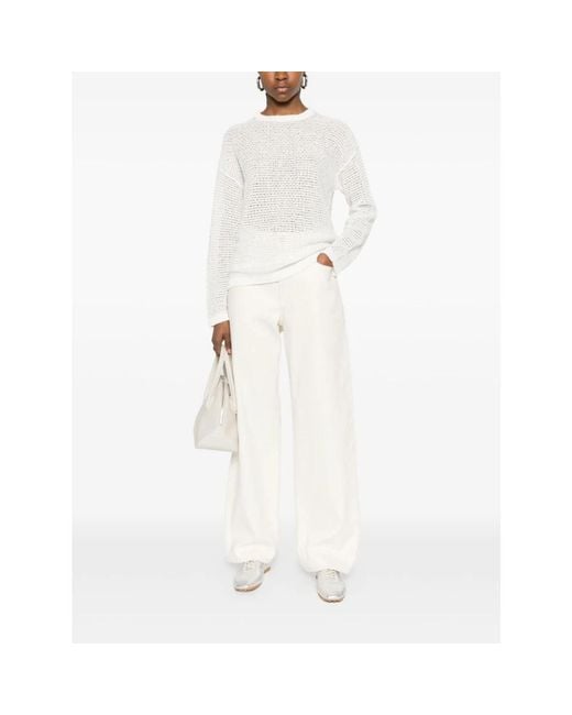 Fabiana Filippi White Round-Neck Knitwear