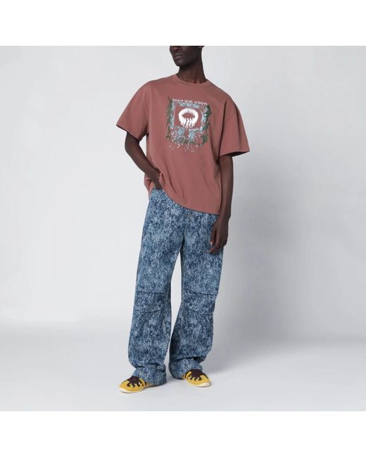 Brain Dead Tops ,Bruin ,Katoen T-Shirts En Polo's in het Red voor heren
