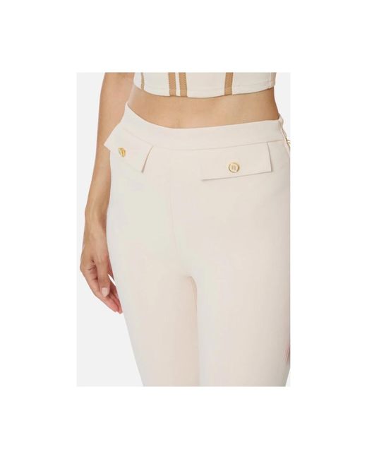 Elisabetta Franchi Natural Cropped Trousers