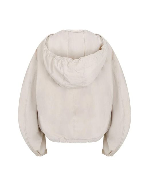 The Attico Witte Ice Hooded Bomber Jacket in het Gray