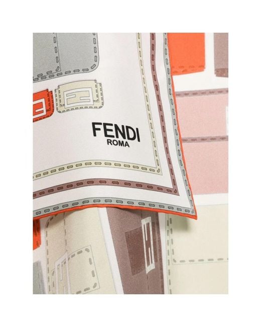 Silky Scarves Fendi de color White