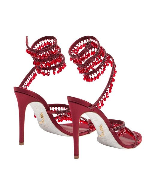 Rene Caovilla Red High Heel Sandals