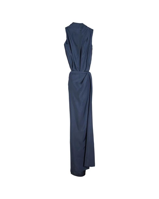 Telly lungo vestito blu acciaio di Ahlvar in Blue