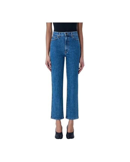 Khaite Blue Cropped Jeans