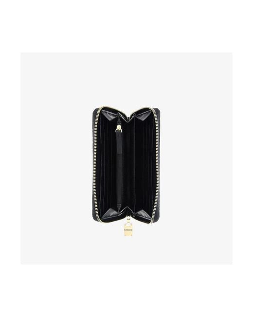 Borbonese Black Rivetto Embossed Zip-Around Geldbörse