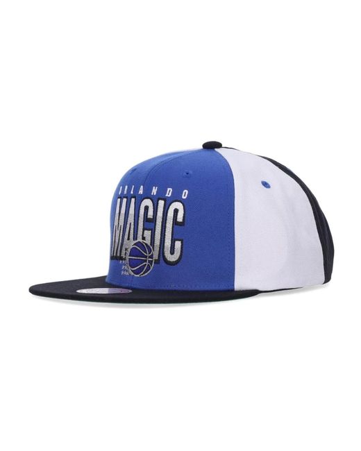 Mitchell & Ness Accessoires ,Veelkleurig ,Polyester Orlando Magic Snapback Pet Blauw/Zwart in het Blue voor heren