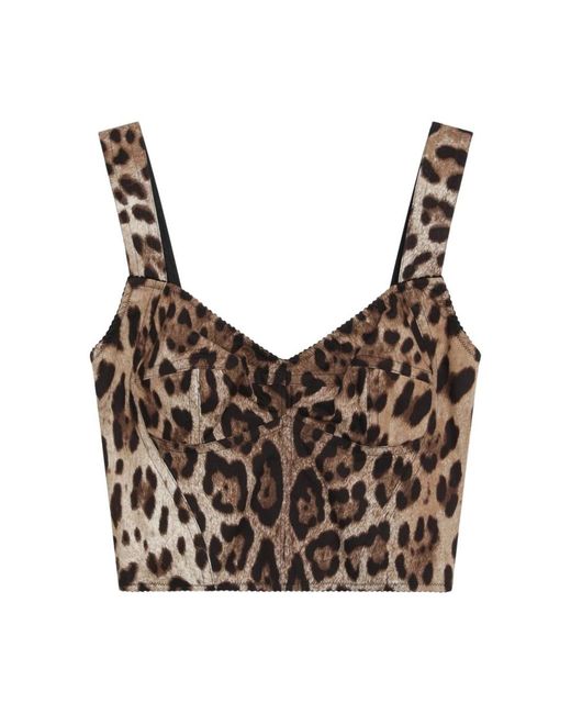 Dolce & Gabbana Brown Sleeveless Tops
