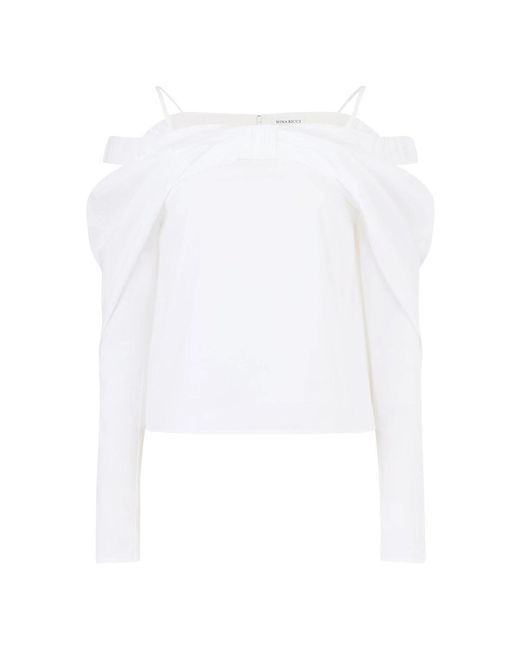 Nina Ricci Long Sleeve Tops in het White