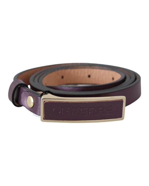 Gianfranco Ferré Accessoires ,Rood ,Leer Logo Buckle Waist Leather Skinny Belt in het Brown