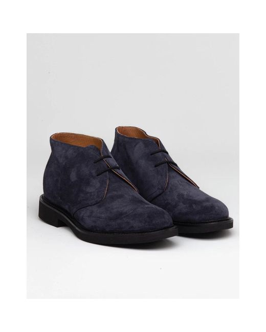 Doucal's Blue Lace-Up Boots for men