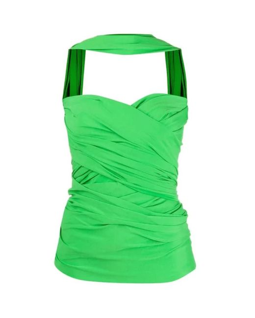 Balenciaga Green Sleeveless Tops
