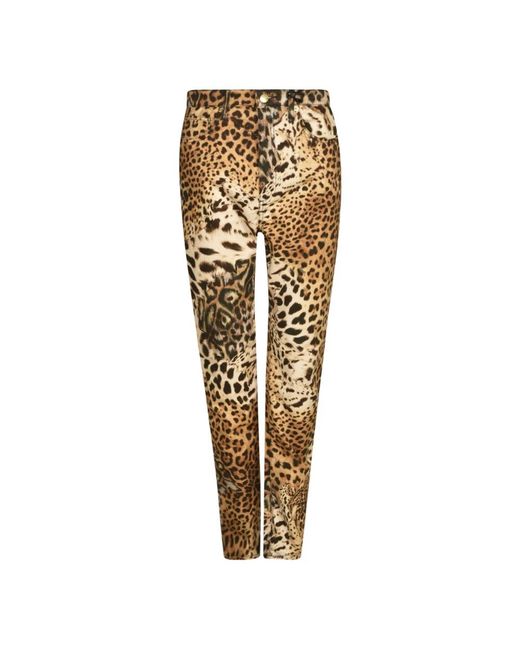 Roberto Cavalli Metallic Slim-Fit Trousers