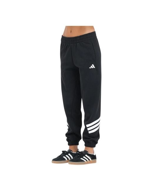 Adidas Fitness ,Zwart ,Katoen Sportieve Future Icons 3-Stripes Zwarte Broek in het Black