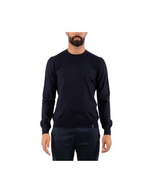 Fay Blue Round-Neck Knitwear for men