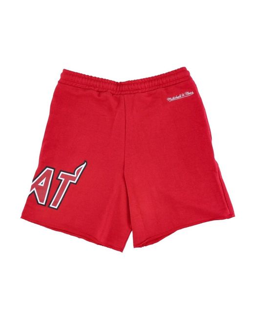 Mitchell & Ness Korte Broeken ,Rood ,Nba -Speldag Franse Terry Shorts Hardwood in het Red voor heren