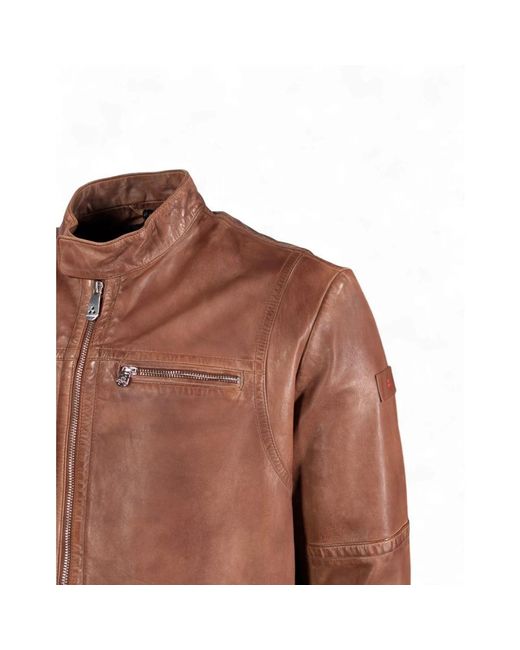 Peuterey Brown Leather Jackets for men