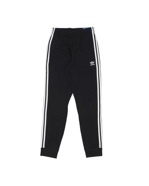 Adidas Fitness ,Zwart ,Polyester Zwart/Wit Trainingsbroek Met Boord in het Black voor heren