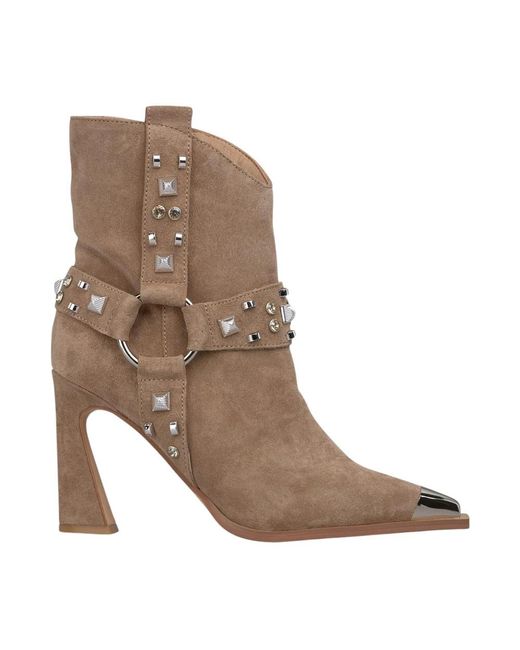 Alma En Pena. Brown Cowboy & Biker Boots