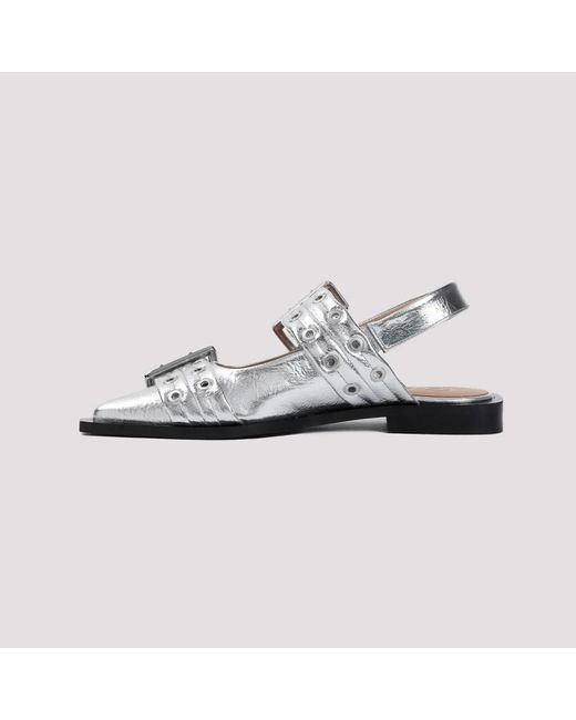 Ganni White Flat Sandals