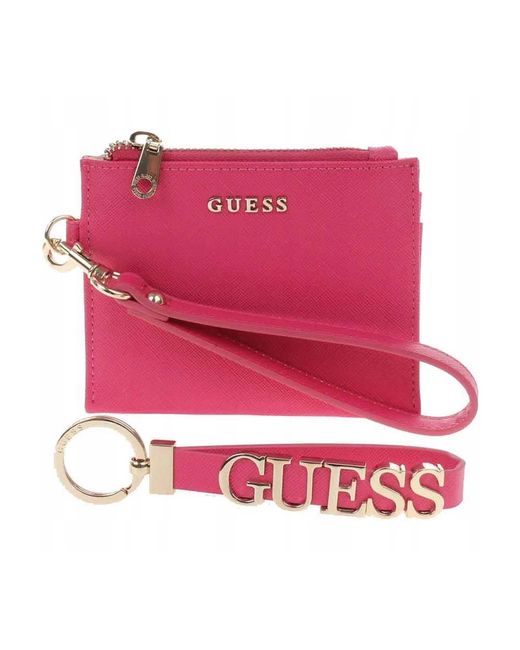 Guess Pink Wallet And Keyring Set