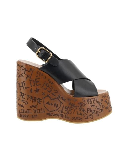 Chloé Brown Wedges