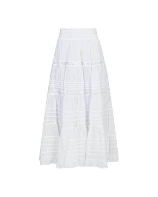Neo Noir White Maxi Skirts