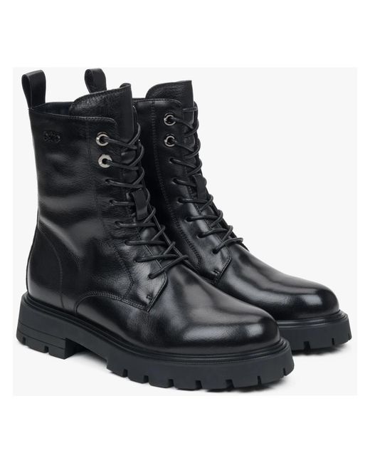 ESTRO Black Lace-Up Boots
