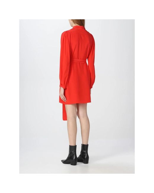 DSquared² Red Rotes Seidenkleid Mit Schleife