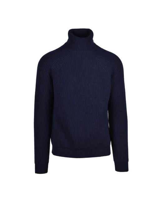 Alpha Studio Blue Turtlenecks for men